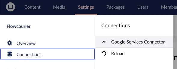 Umbraco Settings Add Connection