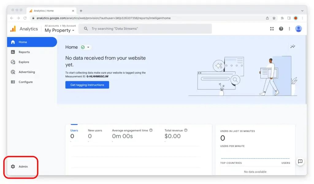 Access Google Analytics Settings