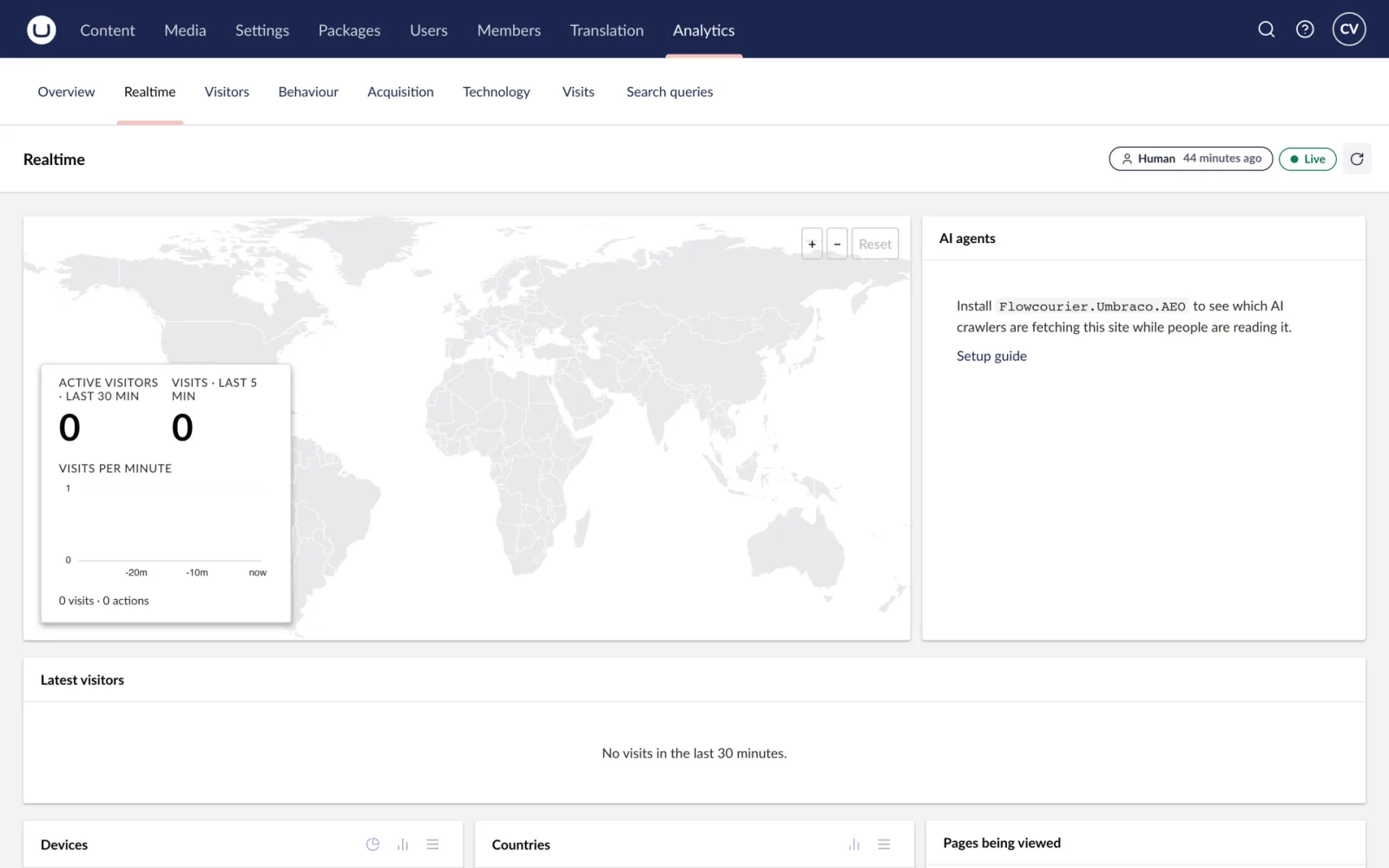 Realtime: who is on the site right now