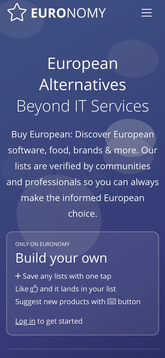 The Euronomy.eu frontpage on a phone